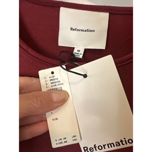 Reformation Tommie Knit Maxi Dress NWT Wine Red Long Sleeve M - Picture 5 of 10